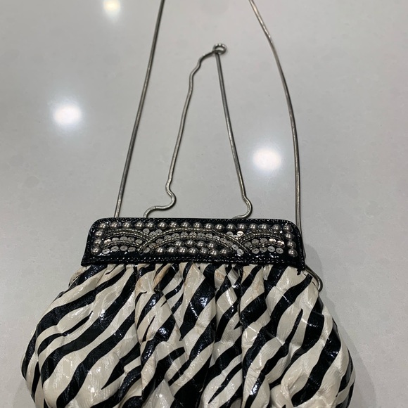 White House Black Market Black and White Zebra Clutch - Picture 1 of 5